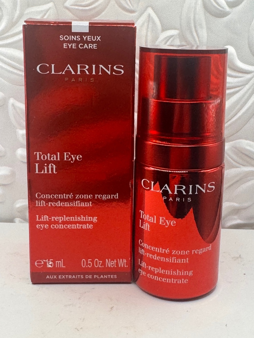 Clarins Paris total eye lift - lift replenishing eye concentrate- .5oz